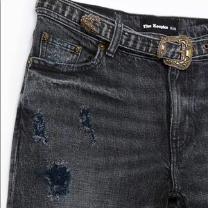 The Kooples Faded black Nelly jeans with Western-style belt 26